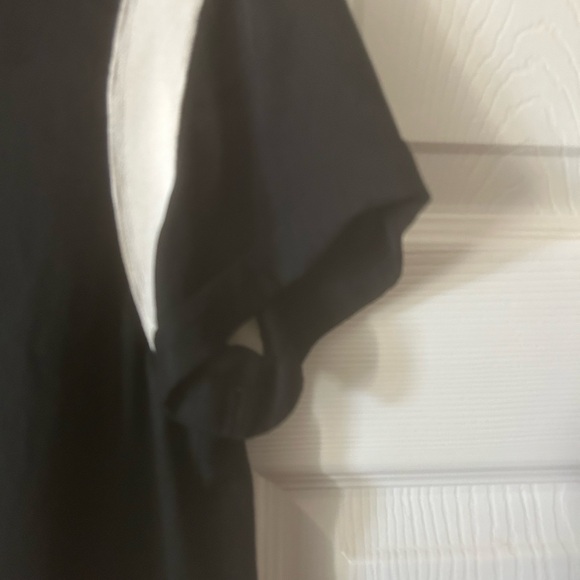 Rag and Bone XS Black Ivory Silk Rayon Tee with Side Slit Knit Trim - Picture 9 of 11